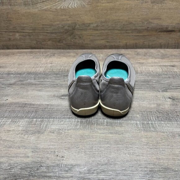 Ecco Bluma Pewter Leather Ballet Flats Women's Size EU 38 - Picture 3 of 6